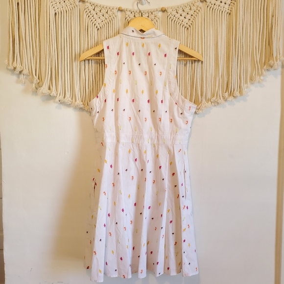 ANTHRO White Popsicle Button Down Shirt Dress 10P - Picture 8 of 8